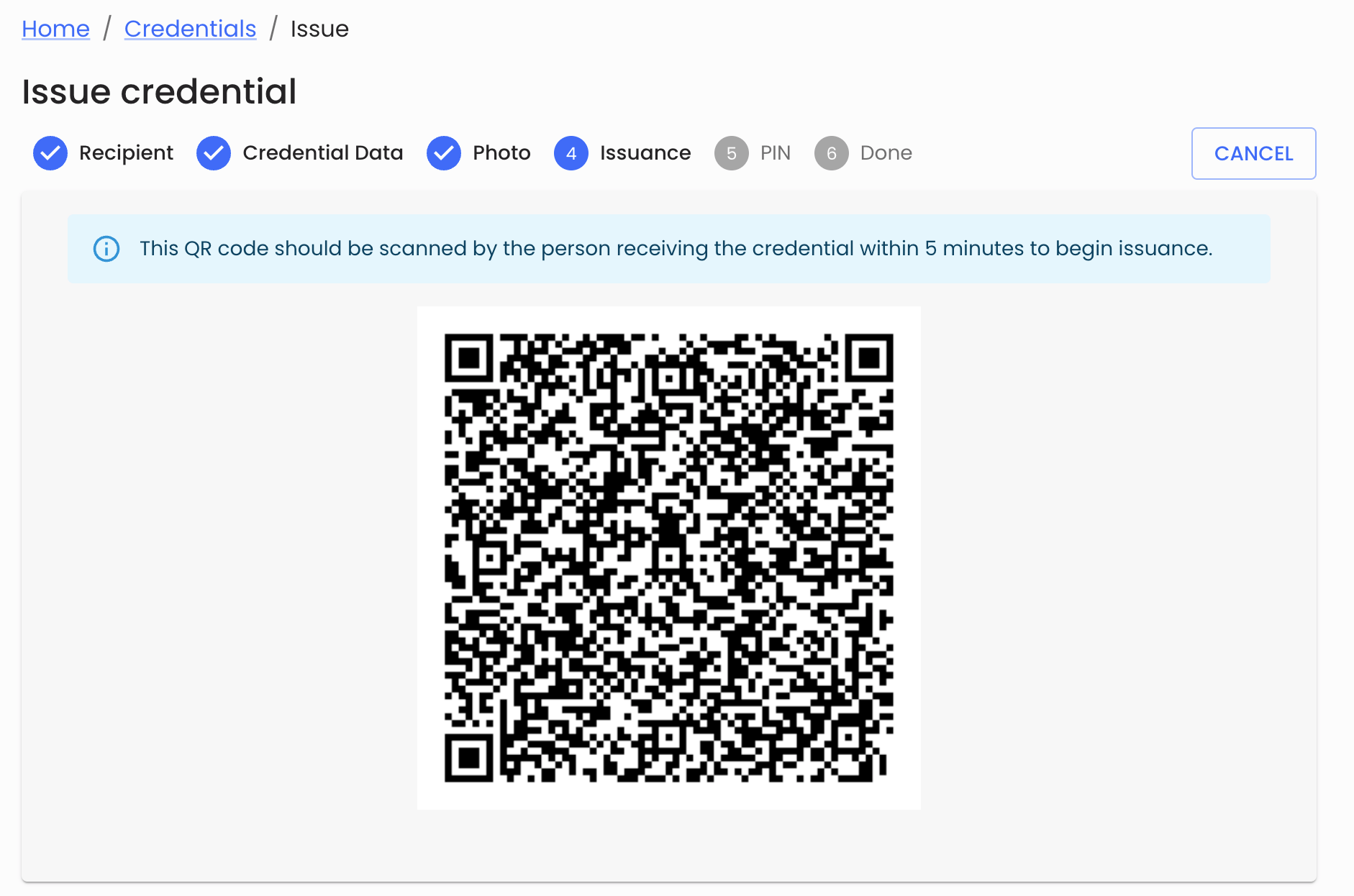 Issuance QR code